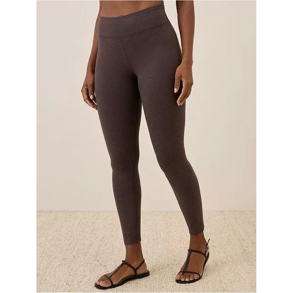 Pact Organic Cotton Heather Chocolate Brown High Waisted Leggings Large